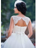 Ivory Lace Tulle Straps Keyhole Back Long Wedding Dress